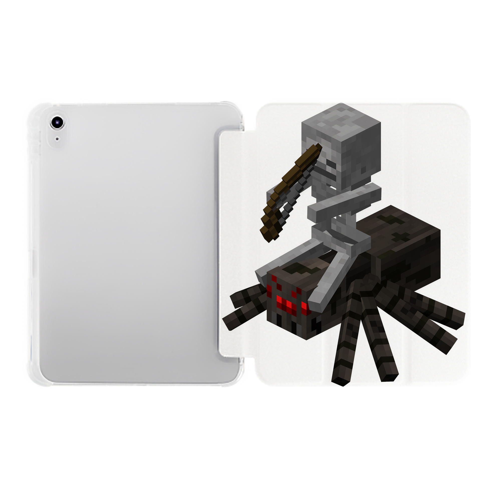（画像用） マインクラフト ブロックの世界 Minecraft MC Block world IPad ケース ペン収納付き 三つ折りスタンド PUレザー×シリコン 対応機種9.5/10.5/10.9インチ